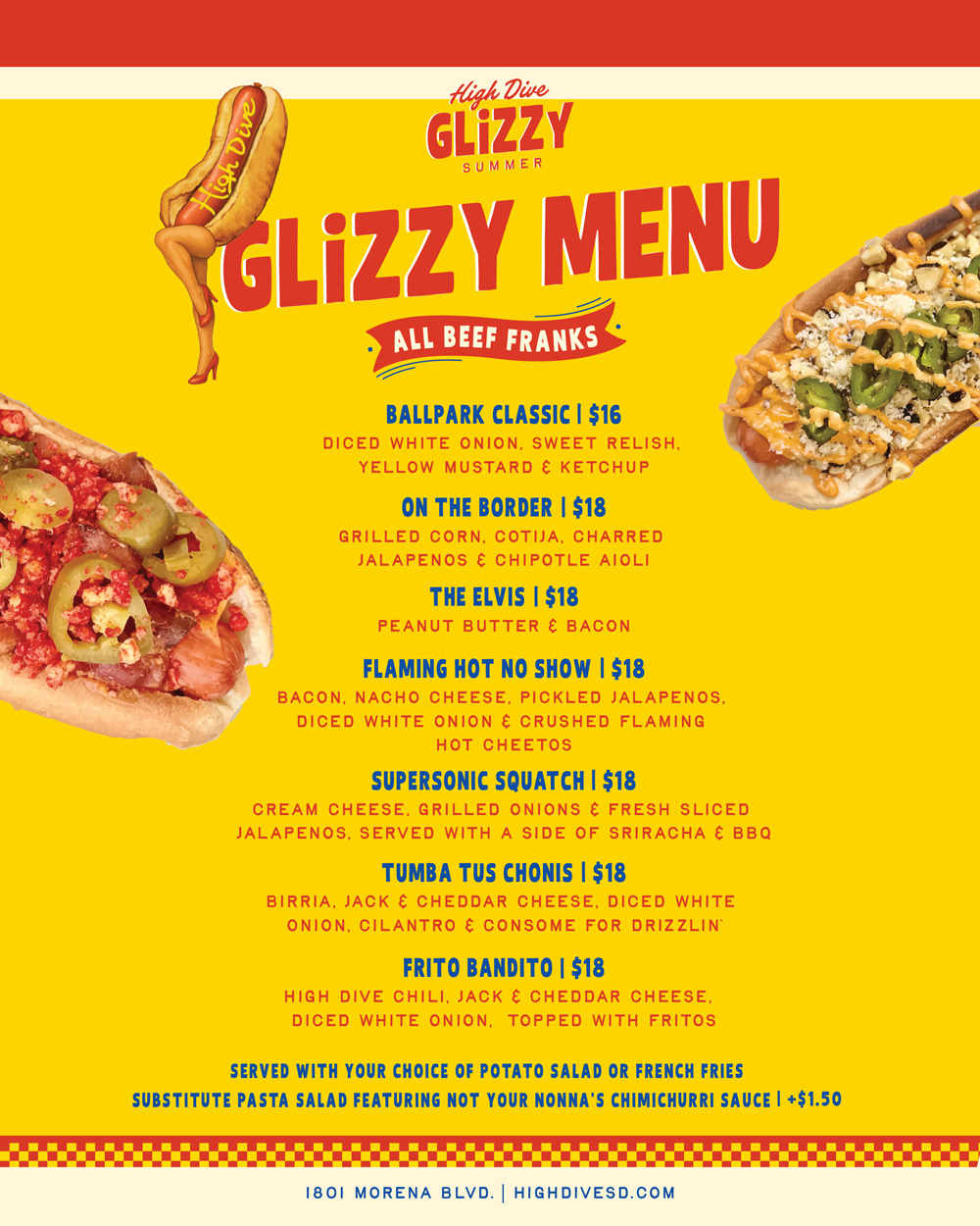 Glizzy Summer 2026 Menu